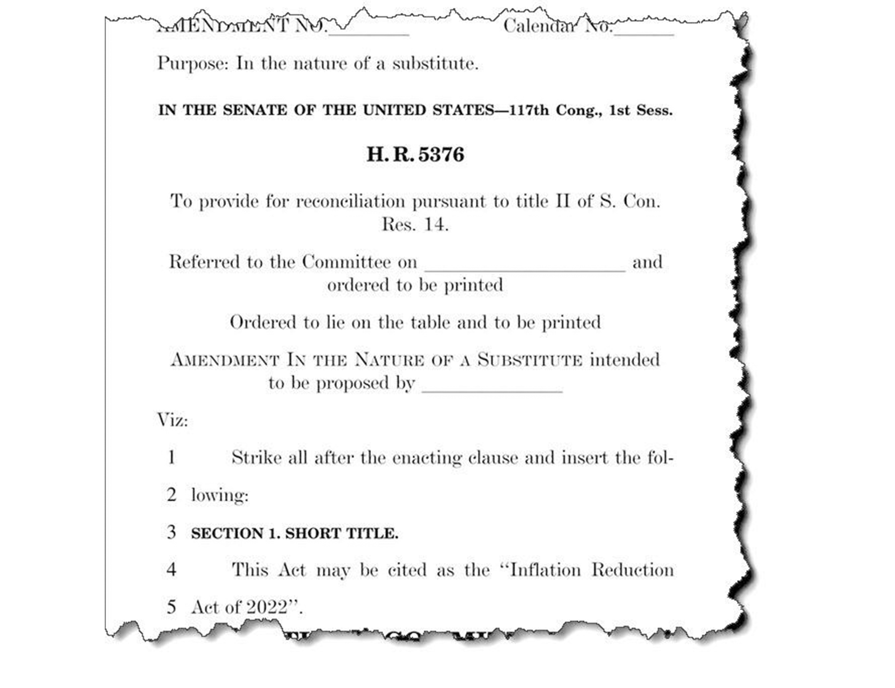 Image of Inflation Reduction Act legislation